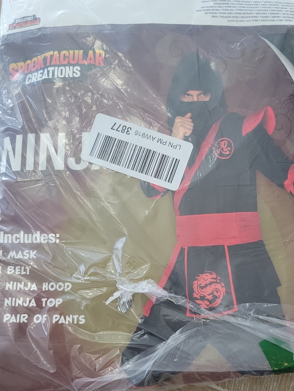 Spooktacular Creations Men's XXL Ninja Costume New